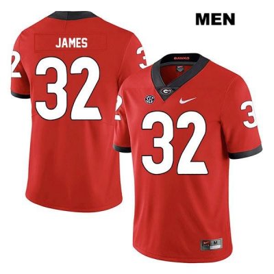 Men's Georgia Bulldogs NCAA #32 Ty James Nike Stitched Red Legend Authentic College Football Jersey SAJ2354LU